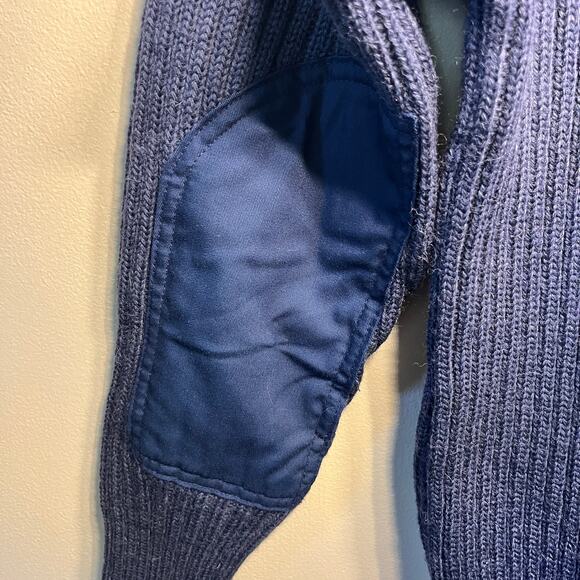 Citadel VTG Navy Blue Ribbed Knit Virgin Wool Military Pullover V Neck Mens 42/L - Picture 5 of 8